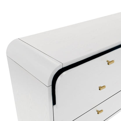 Hamilton Oak 6 Drawer Chest - White