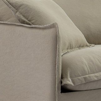 Cliff 3 Seater Slip Cover Sofa - Taupe Linen