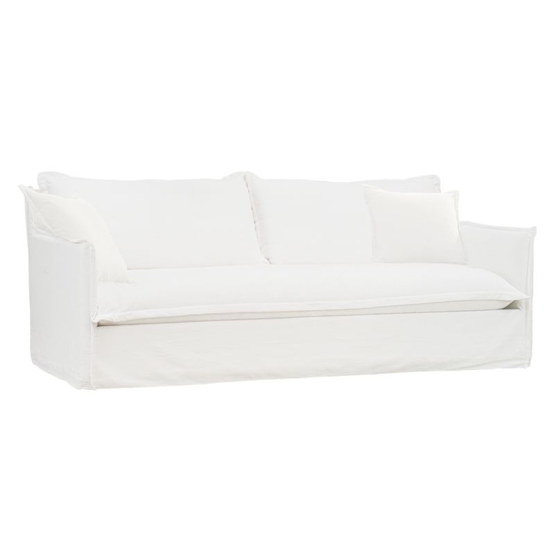 Cliff 3 Seater Slip Cover Sofa - White Linen