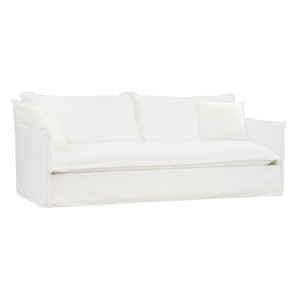 Cliff 3 Seater Slip Cover Sofa - White Linen