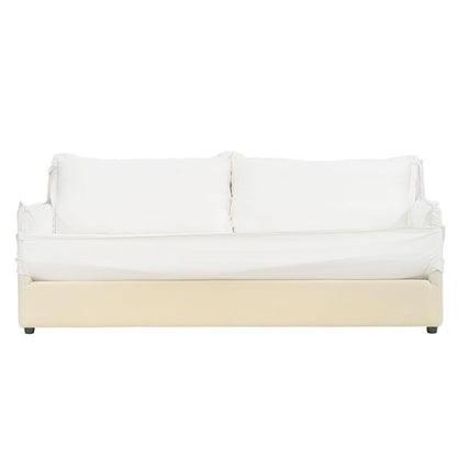 Cliff 3 Seater Slip Cover Sofa - White Linen