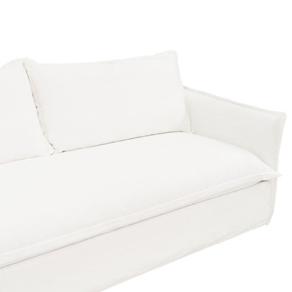 Cliff 3 Seater Slip Cover Sofa - White Linen