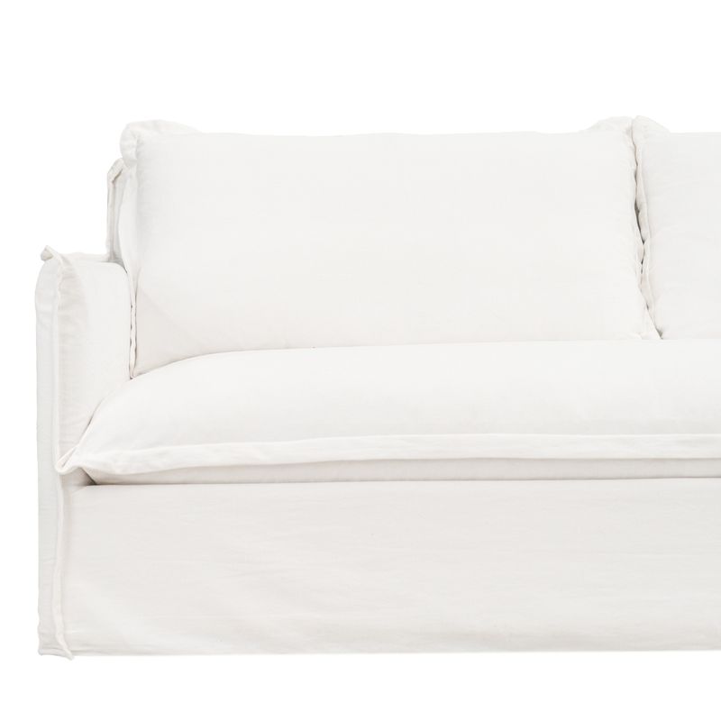 Cliff 3 Seater Slip Cover Sofa - White Linen