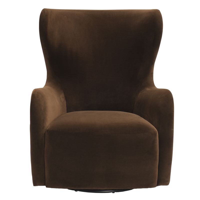 Onda Swivel Arm Chair - Dark Chocolate Velvet