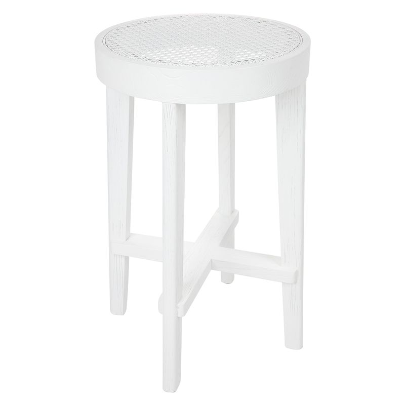 White Rattan Kitchen Stool