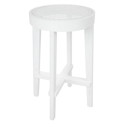 White Rattan Kitchen Stool