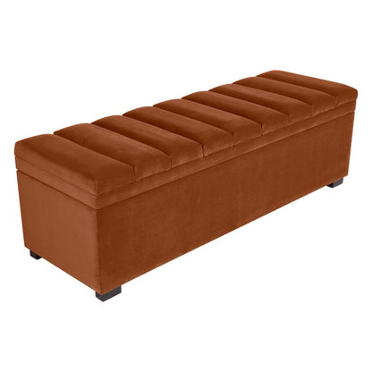 Brixton Storage Bench Ottoman - Caramel Velvet