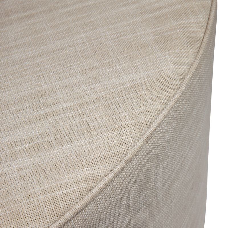 Rondo Round Ottoman - Off White Linen