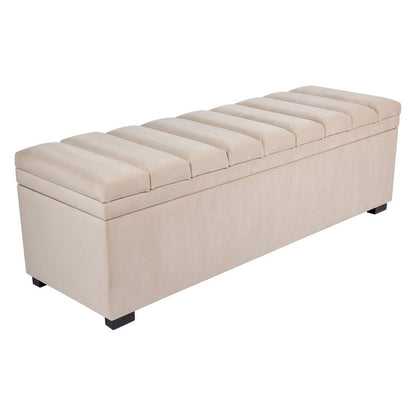 Brixton Storage Bench Ottoman - Nude Velvet