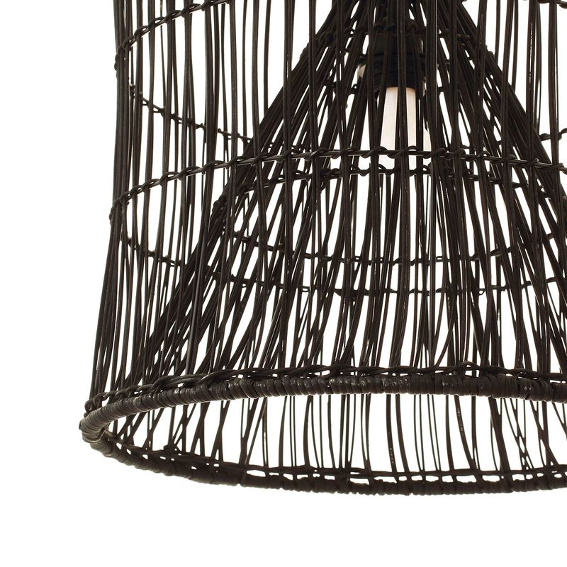 Oriana Rattan Pendant - Bell Black