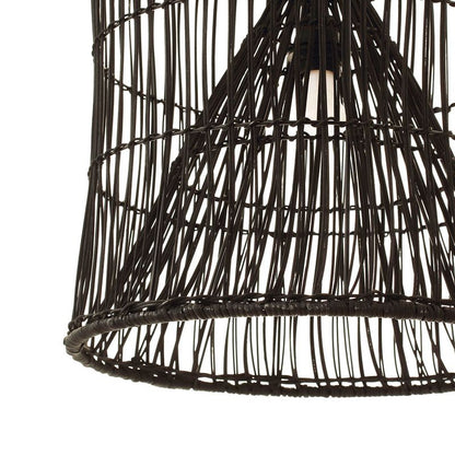 Oriana Rattan Pendant - Bell Black