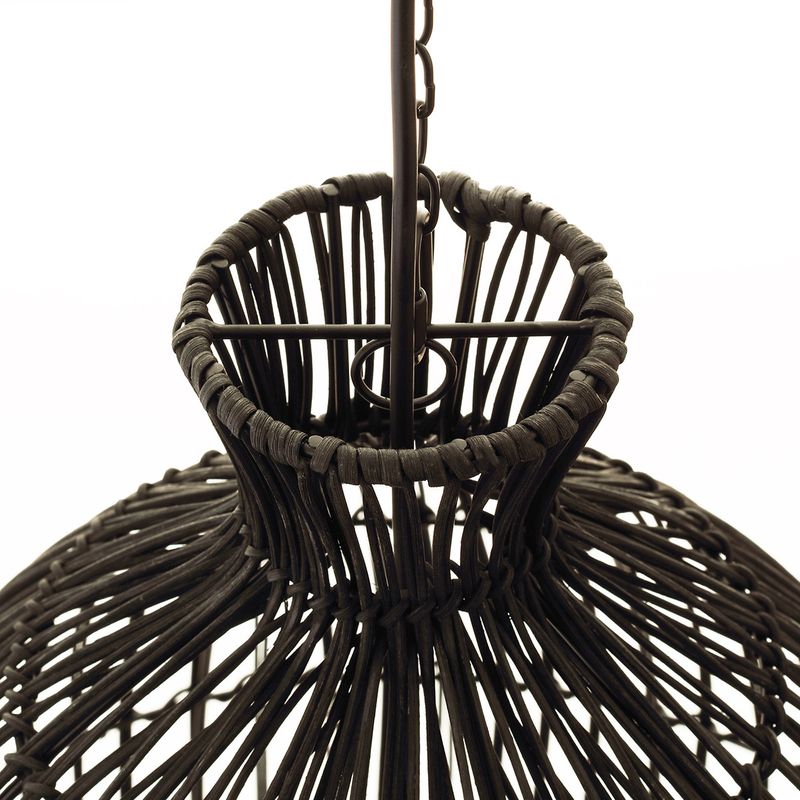 Oriana Rattan Pendant - Bell Black