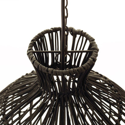 Oriana Rattan Pendant - Bell Black