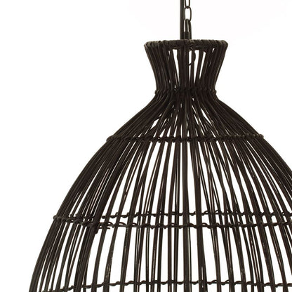 Oriana Rattan Pendant - Bell Black