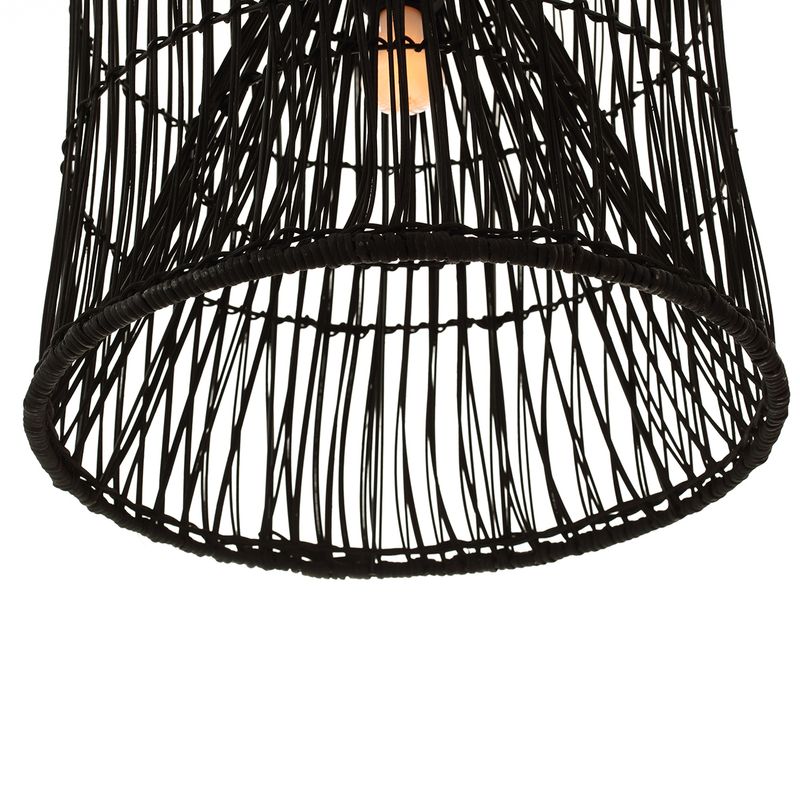 Oriana Rattan Pendant - Bell Black