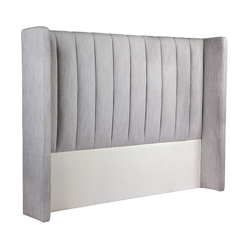 Manhattan Panelled Queen Bedhead - Grey Linen