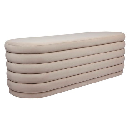 Celeste Storage Bench Ottoman - Nude Velvet