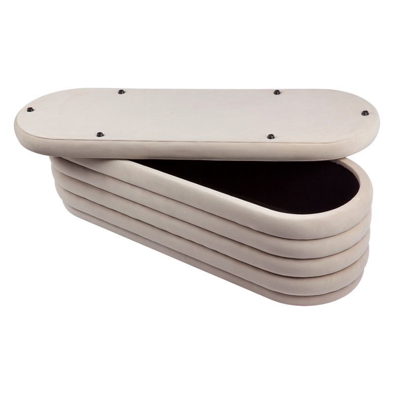 Celeste Storage Bench Ottoman - Nude Velvet