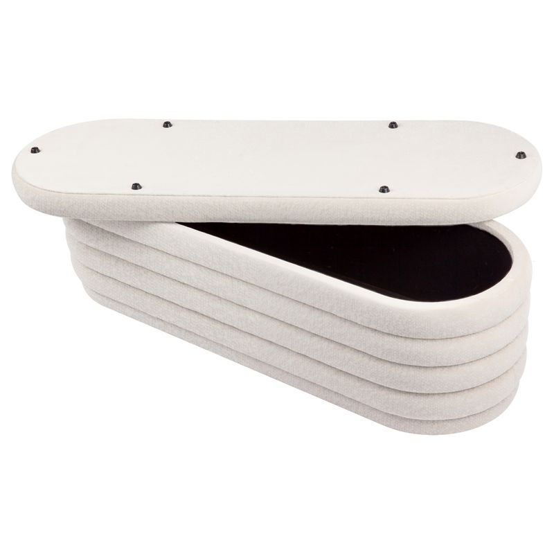 Celeste Storage Bench Ottoman - White Boucle