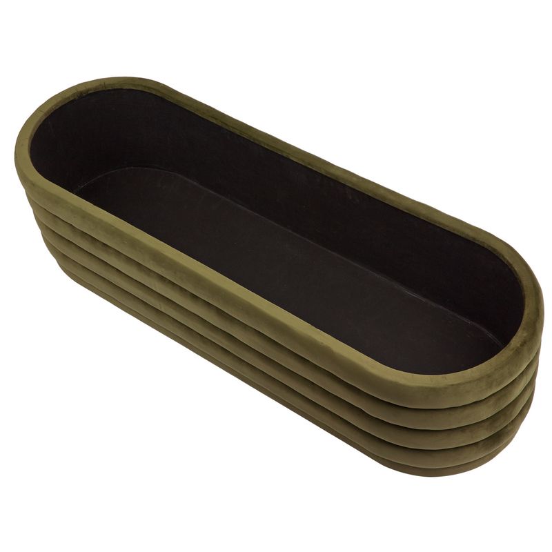 Celeste Storage Bench Ottoman - Olive Velvet