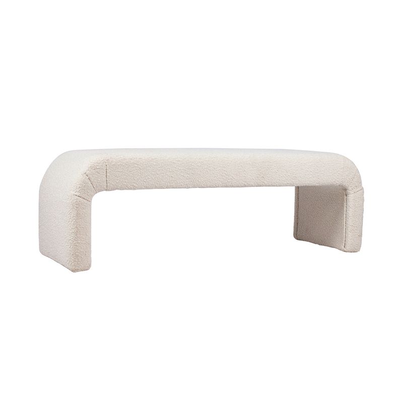 Kurva Bench Ottoman - White Boucle