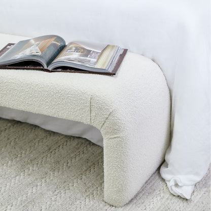 Kurva Bench Ottoman - White Boucle