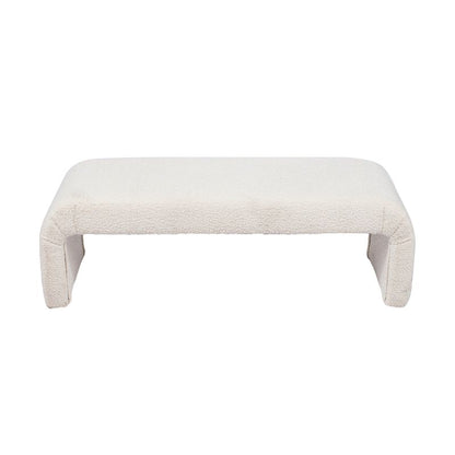 Kurva Bench Ottoman - White Boucle