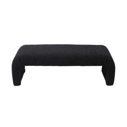 Kurva Bench Ottoman - Black Boucle