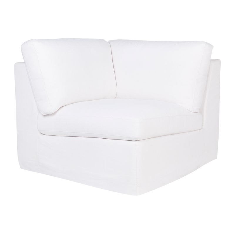 Suffolk Slip Cover Corner Seat Chair - White Linen