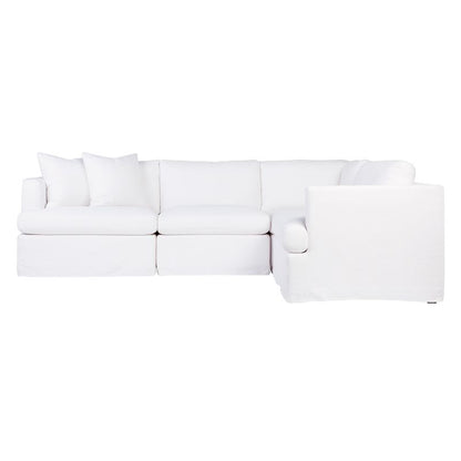 Suffolk Slip Cover Modular Sofa - White Linen Option 1