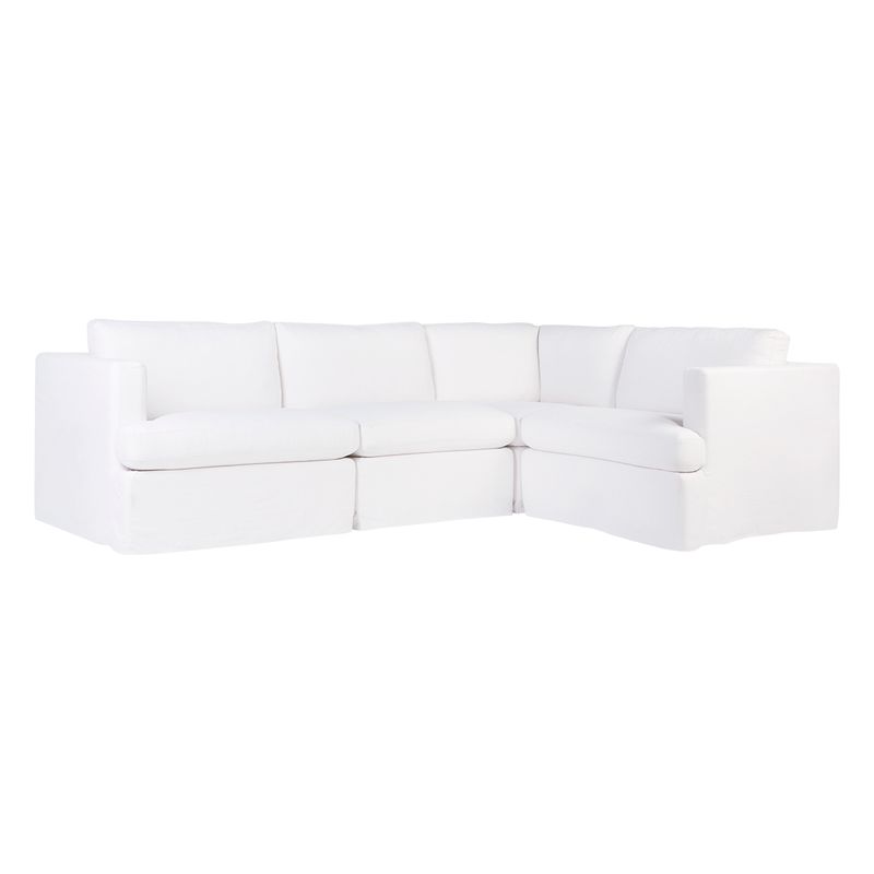 Suffolk Slip Cover Modular Sofa - White Linen Option 1