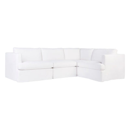 Suffolk Slip Cover Modular Sofa - White Linen Option 1