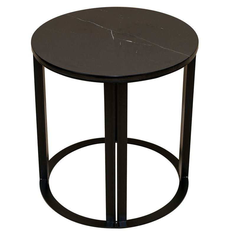 Cezar Marble Side Table – Black