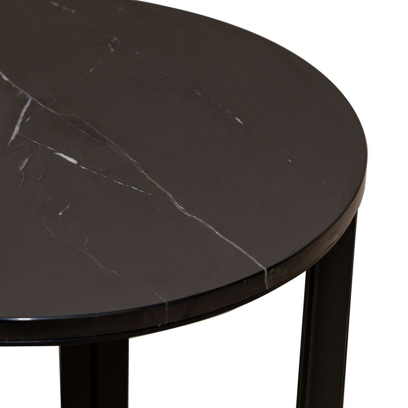 Cezar Marble Side Table – Black