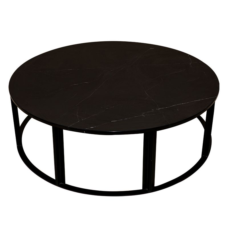 Cezar Marble Coffee Table – Black – Large