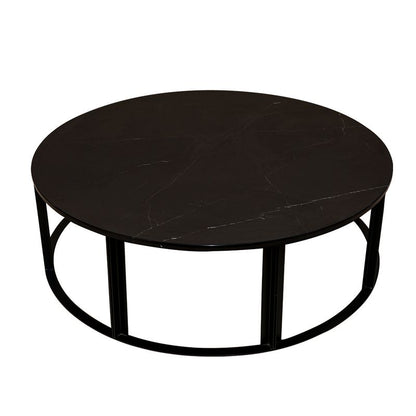 Cezar Marble Coffee Table – Black – Medium