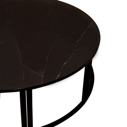 Cezar Marble Coffee Table – Black – Medium