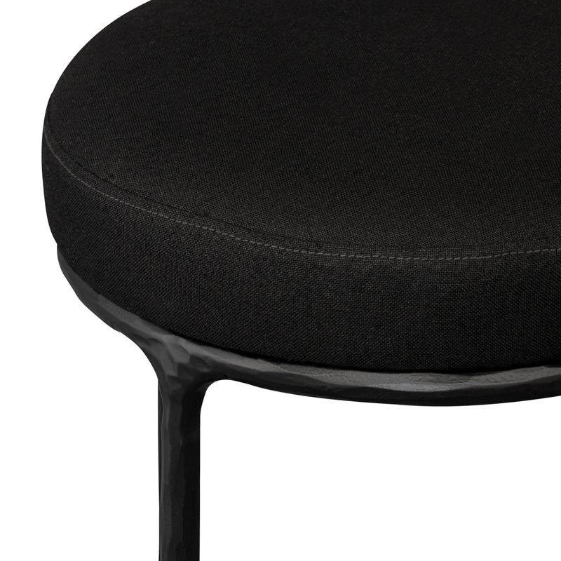 Fletcher Black Kitchen Stool - Black Linen