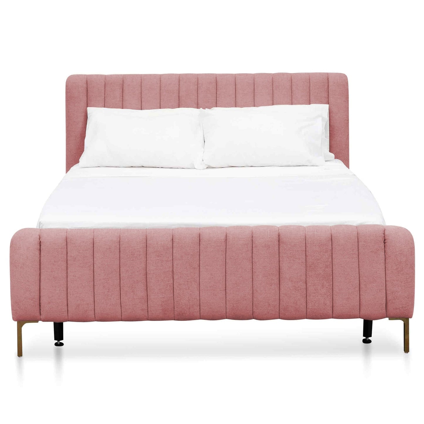 King Sized Bed Frame - Blush Peach Velvet