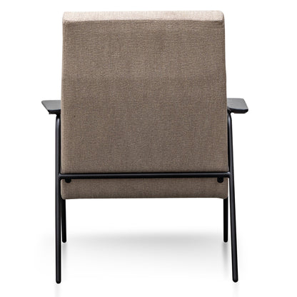 Sand Grey Fabric Armchair with Black Frame