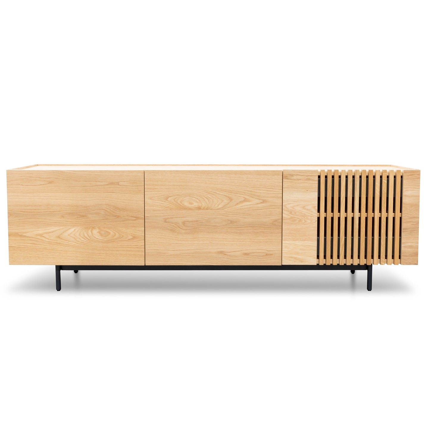 Natural Entertainment TV Unit with Black Legs