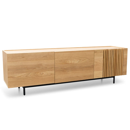 Natural Entertainment TV Unit with Black Legs