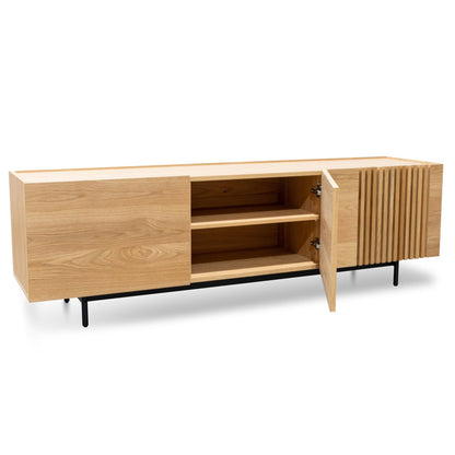 Natural Entertainment TV Unit with Black Legs