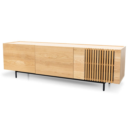 Natural Entertainment TV Unit with Black Legs