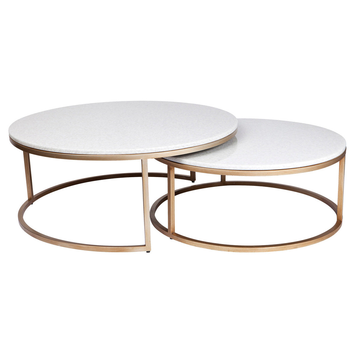 Cara Stone Nesting Coffee Tables - Antique Gold