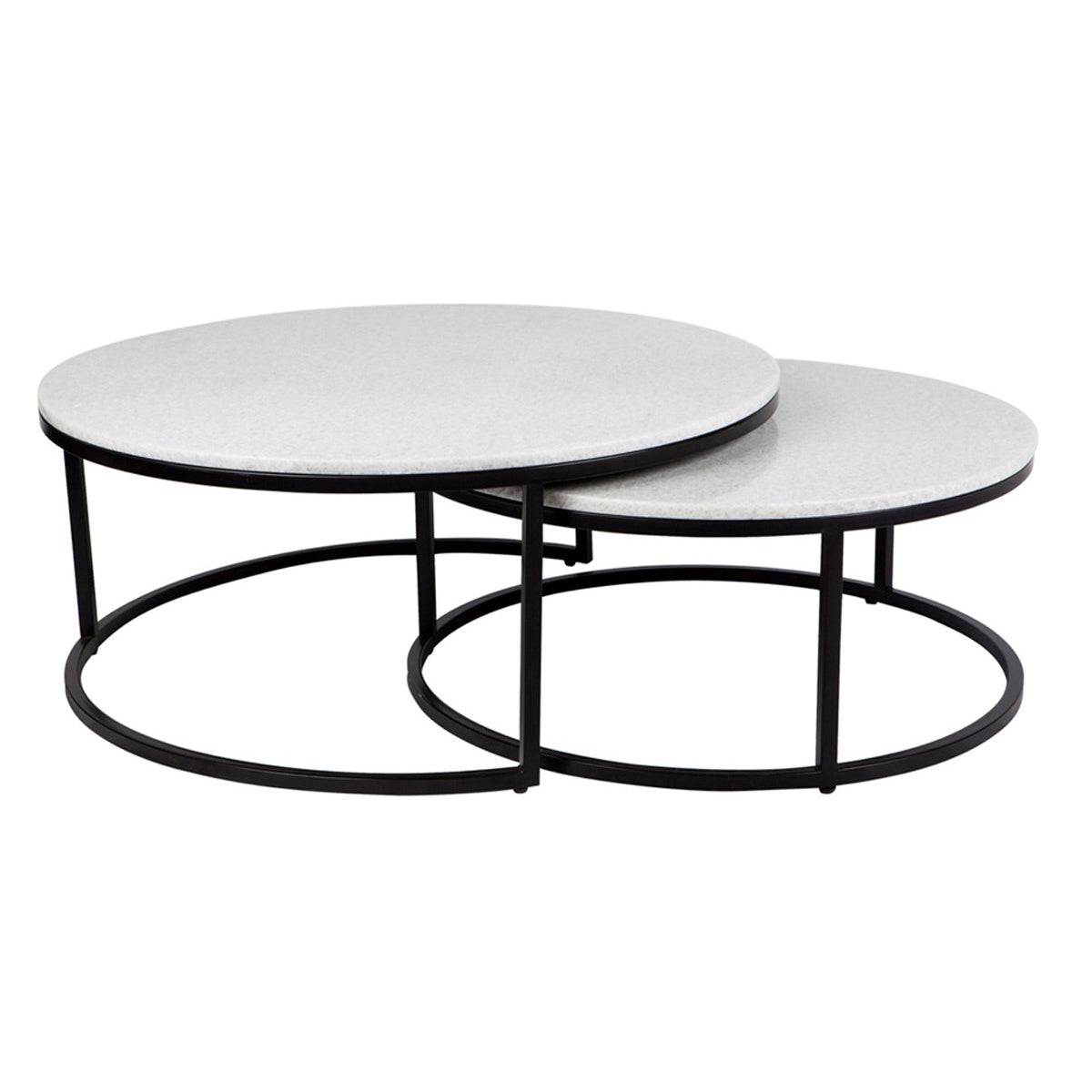 Cara Stone Nesting Coffee Tables - Black