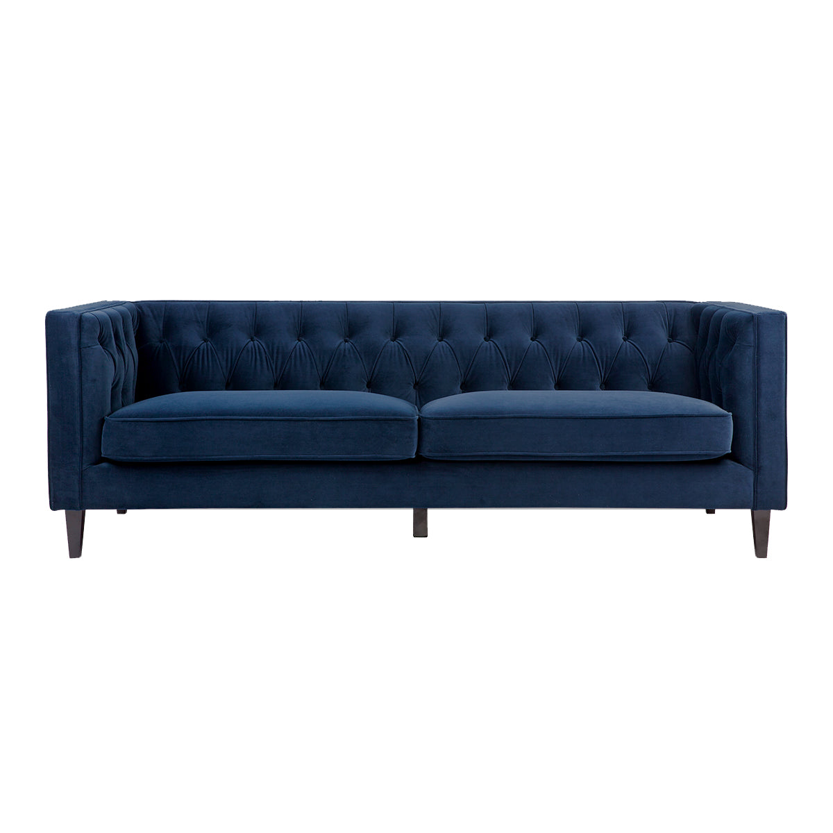 Eleganca 3 Seater Tufted Sofa - Navy Velvet