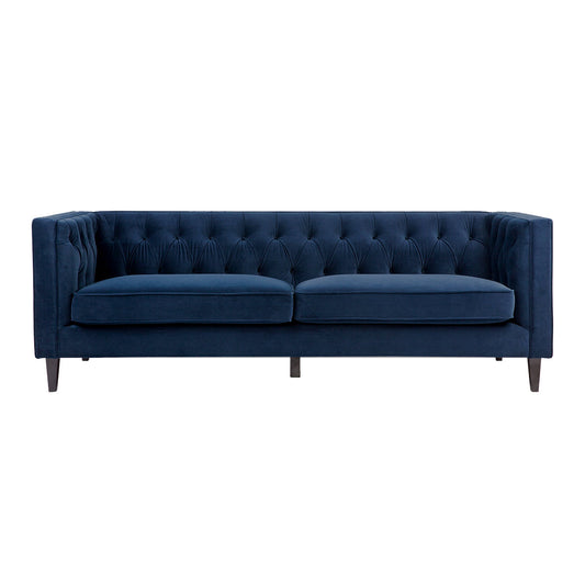 Eleganca 3 Seater Tufted Sofa - Navy Velvet