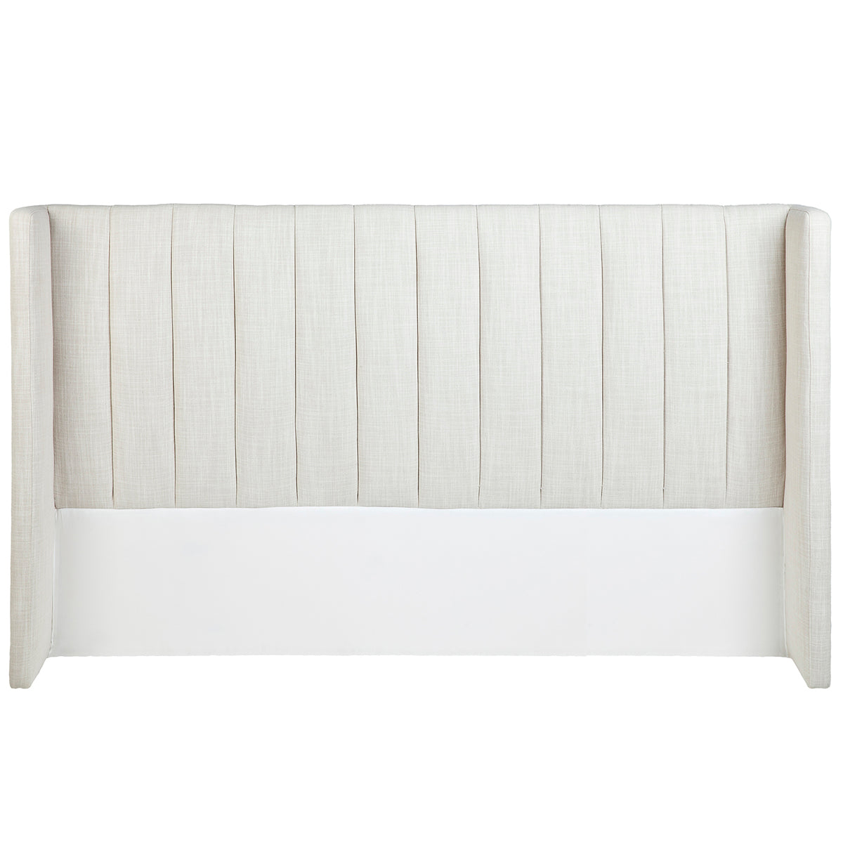 York Panelled King Bedhead - Natural Linen