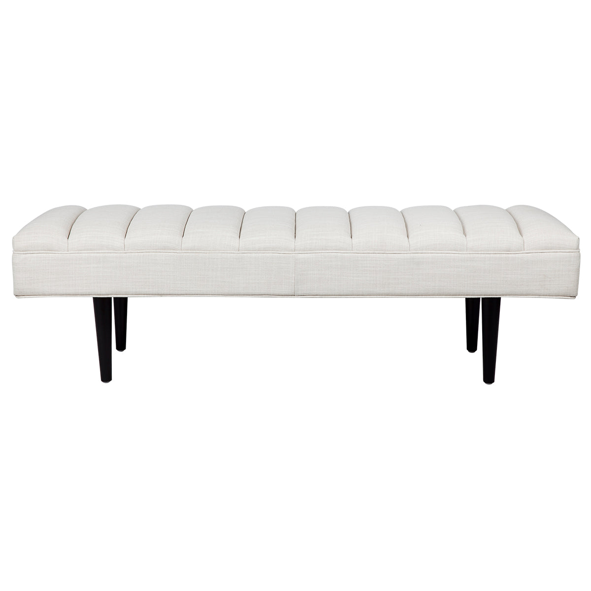 York Panelled Bench Ottoman - Natural Linen